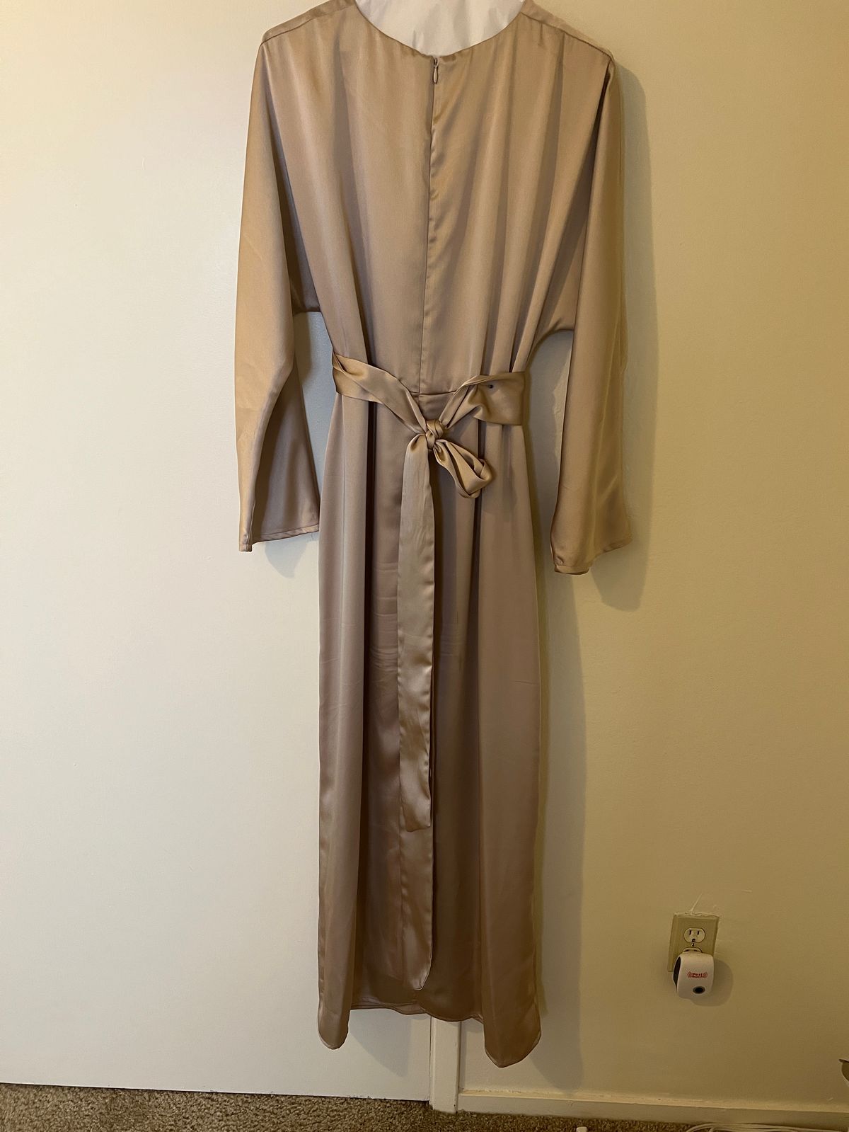 Veiled collection Size 10 Wedding Guest Long Sleeve Gold Floor Length Maxi on Queenly