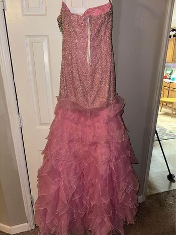 Sherri Hill Size 6 Prom Strapless Pink Mermaid Dress on Queenly