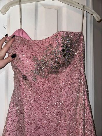 Sherri Hill Size 6 Prom Strapless Pink Mermaid Dress on Queenly