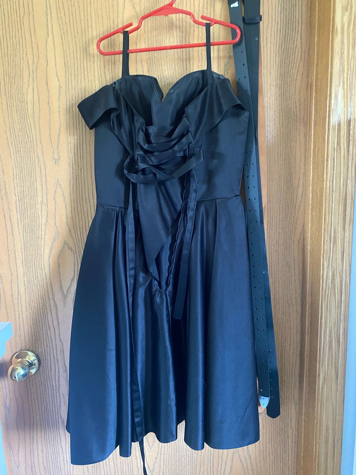 Size S Homecoming Off The Shoulder Black Cocktail Dress on Queenly