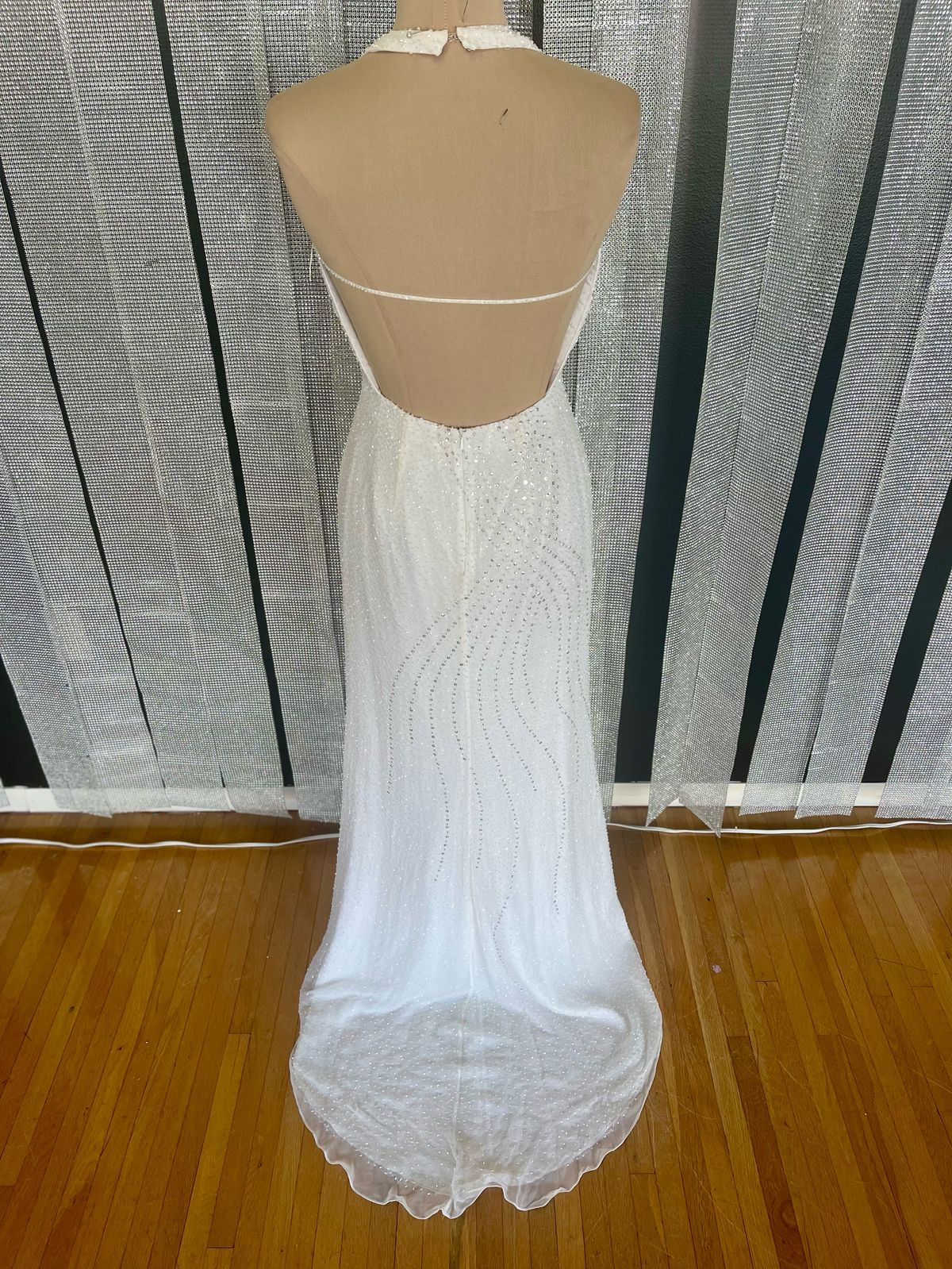 Size 8 Prom Halter White Floor Length Maxi on Queenly