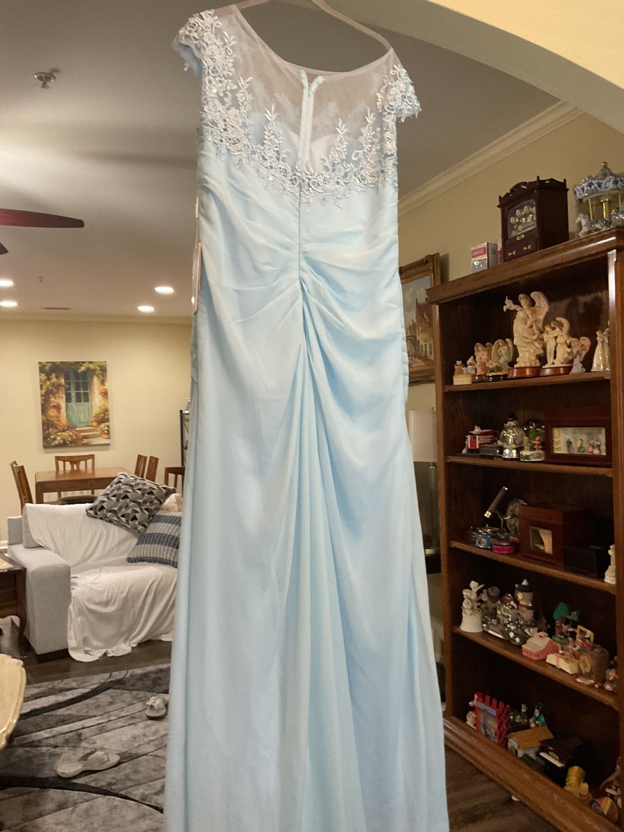 Stacees Size 12 Blue Ball Gown on Queenly