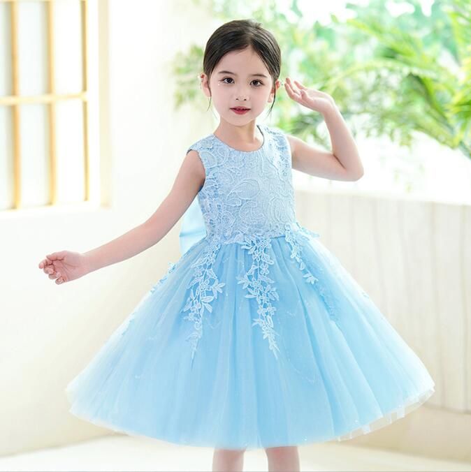 Girls Size 8 Blue Ball Gown on Queenly