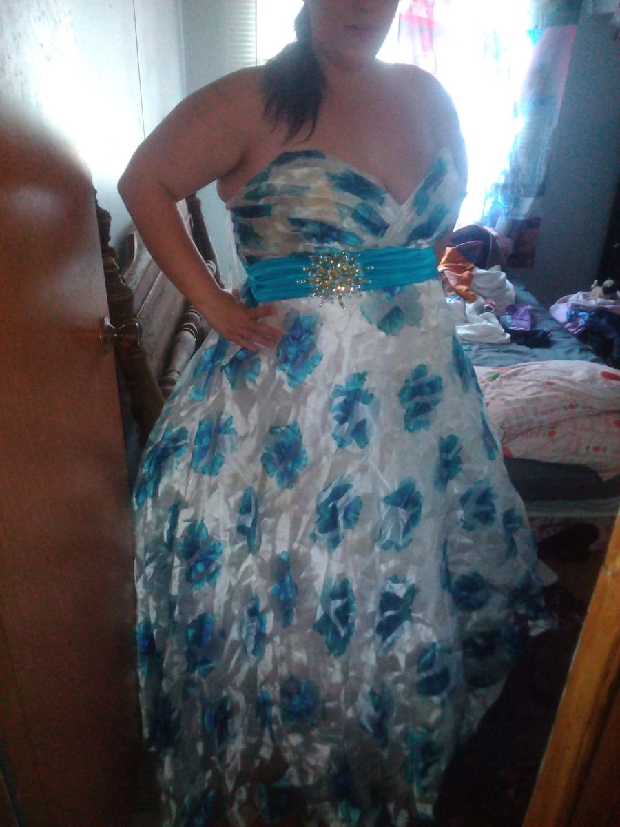 Plus Size 22 Blue Ball Gown on Queenly