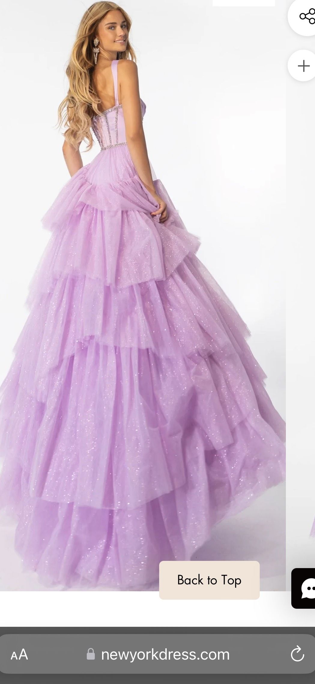 Style 28592 Ava Presley Size 0 Prom Plunge Purple Ball Gown on Queenly