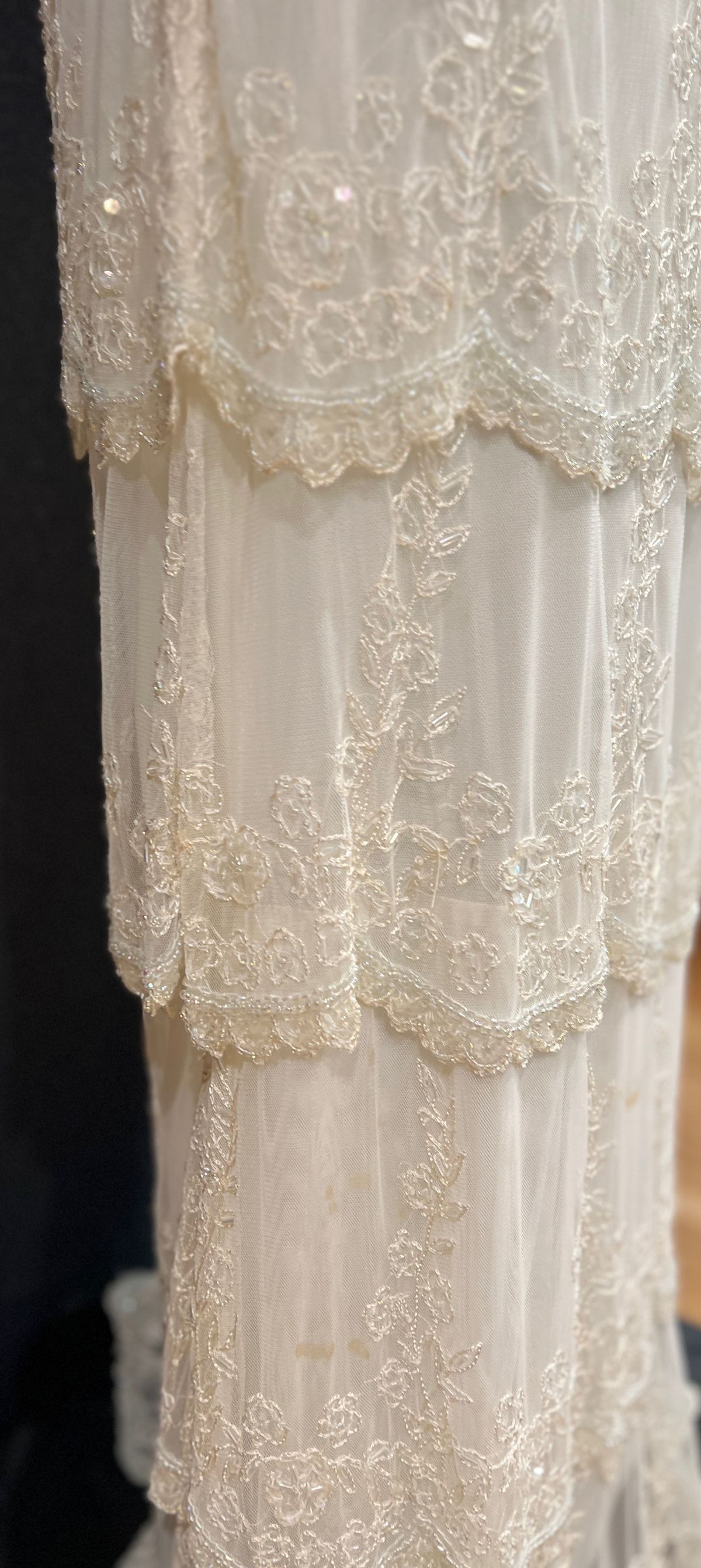 Piarra nights Size 8 Wedding Plunge Lace White A-line Dress on Queenly