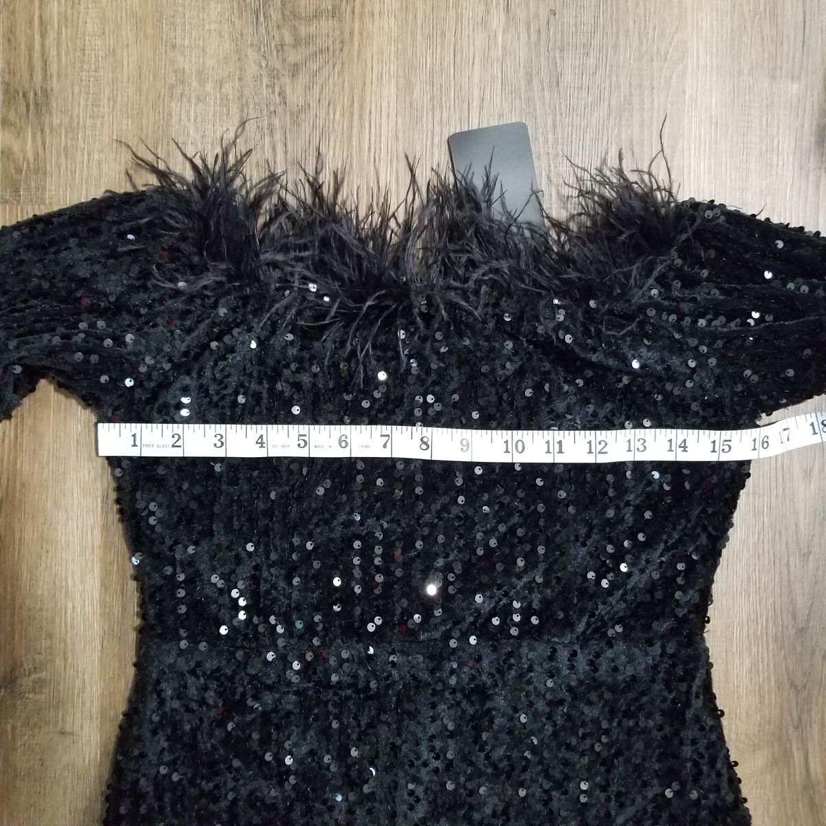 Style (Sz M, also fits S) Miss Ord Size 8 Pageant Off The Shoulder Velvet Black Mermaid Dress on Queenly