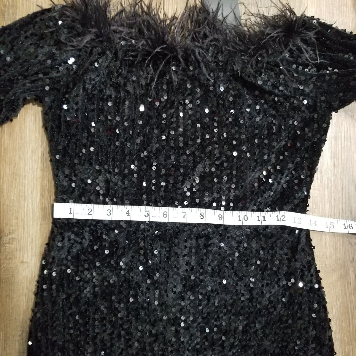 Style (Sz M, also fits S) Miss Ord Size 8 Pageant Off The Shoulder Velvet Black Mermaid Dress on Queenly