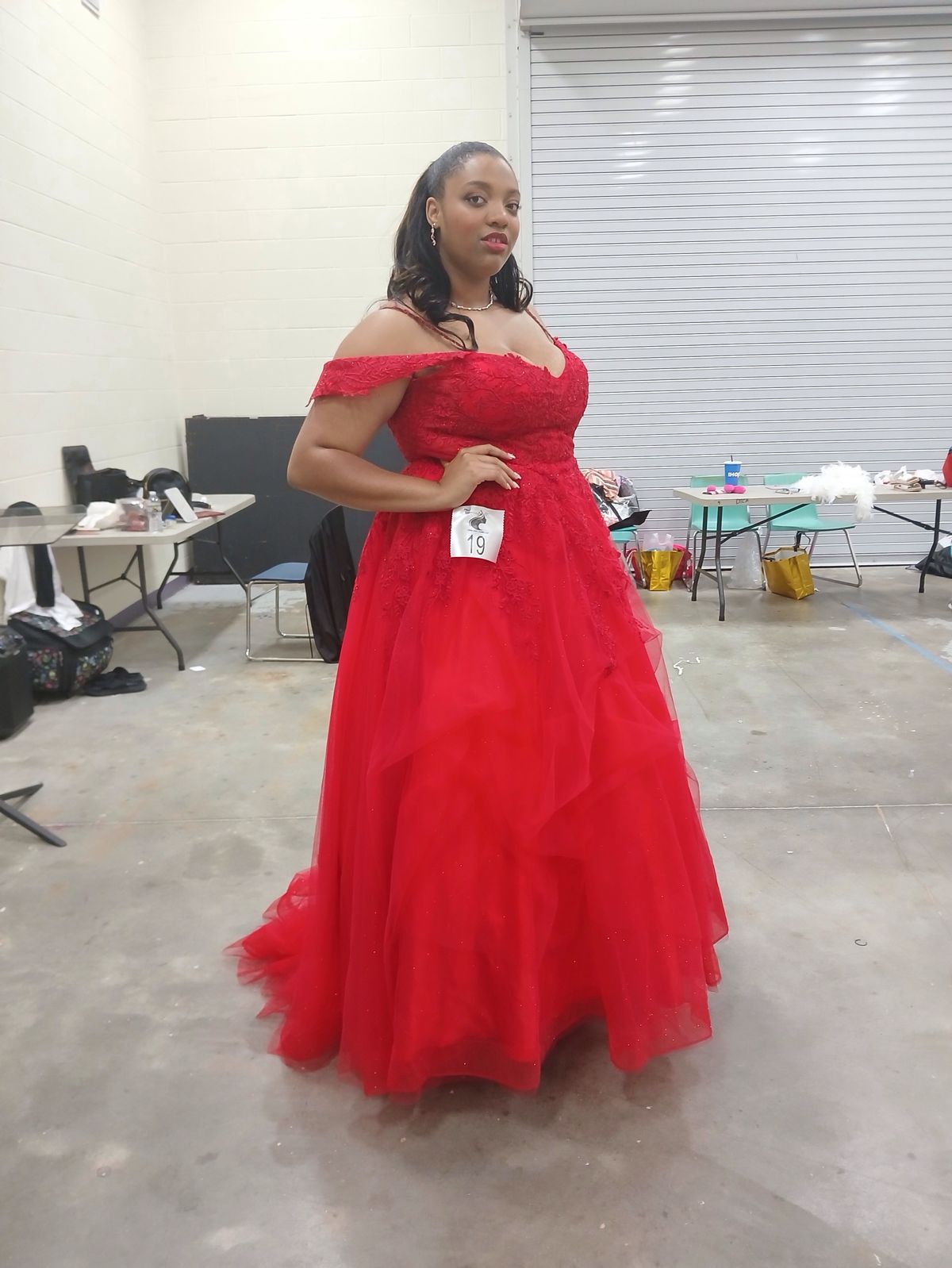 Plus Size 20 Pageant Strapless Red Ball Gown on Queenly