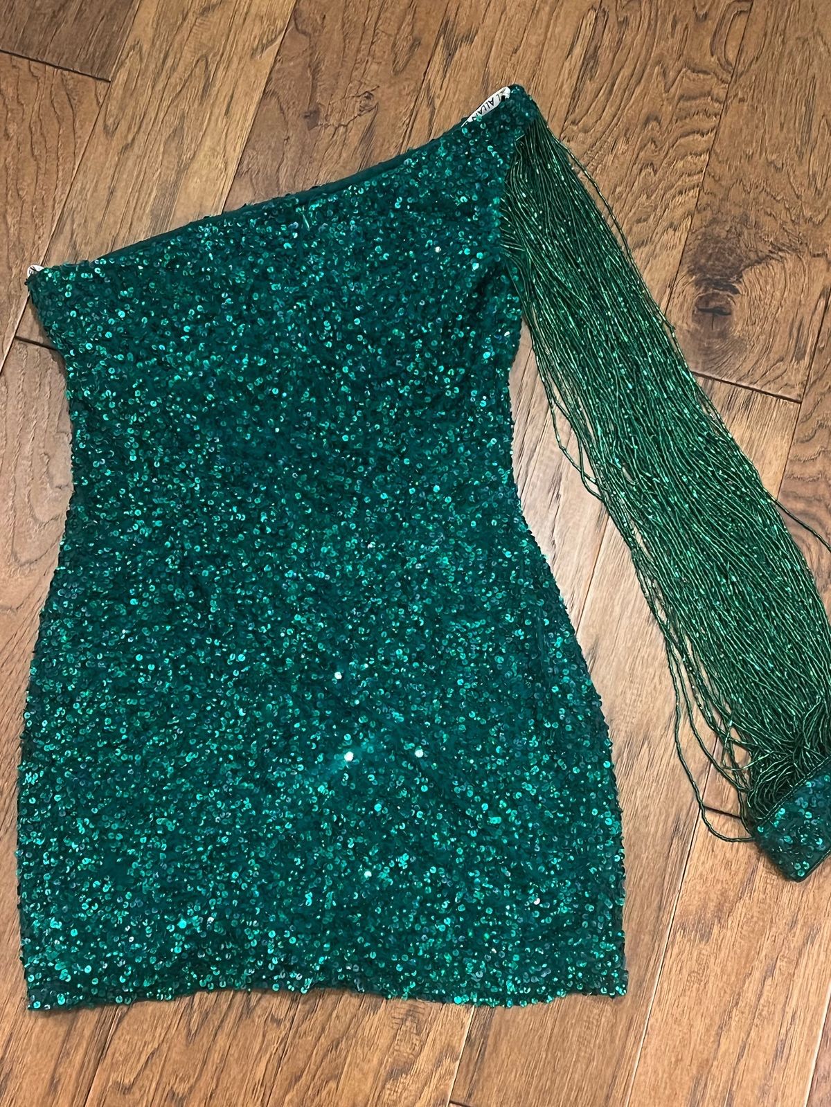 Rachel Allan Size 12 Prom One Shoulder Green Cocktail Dress on Queenly