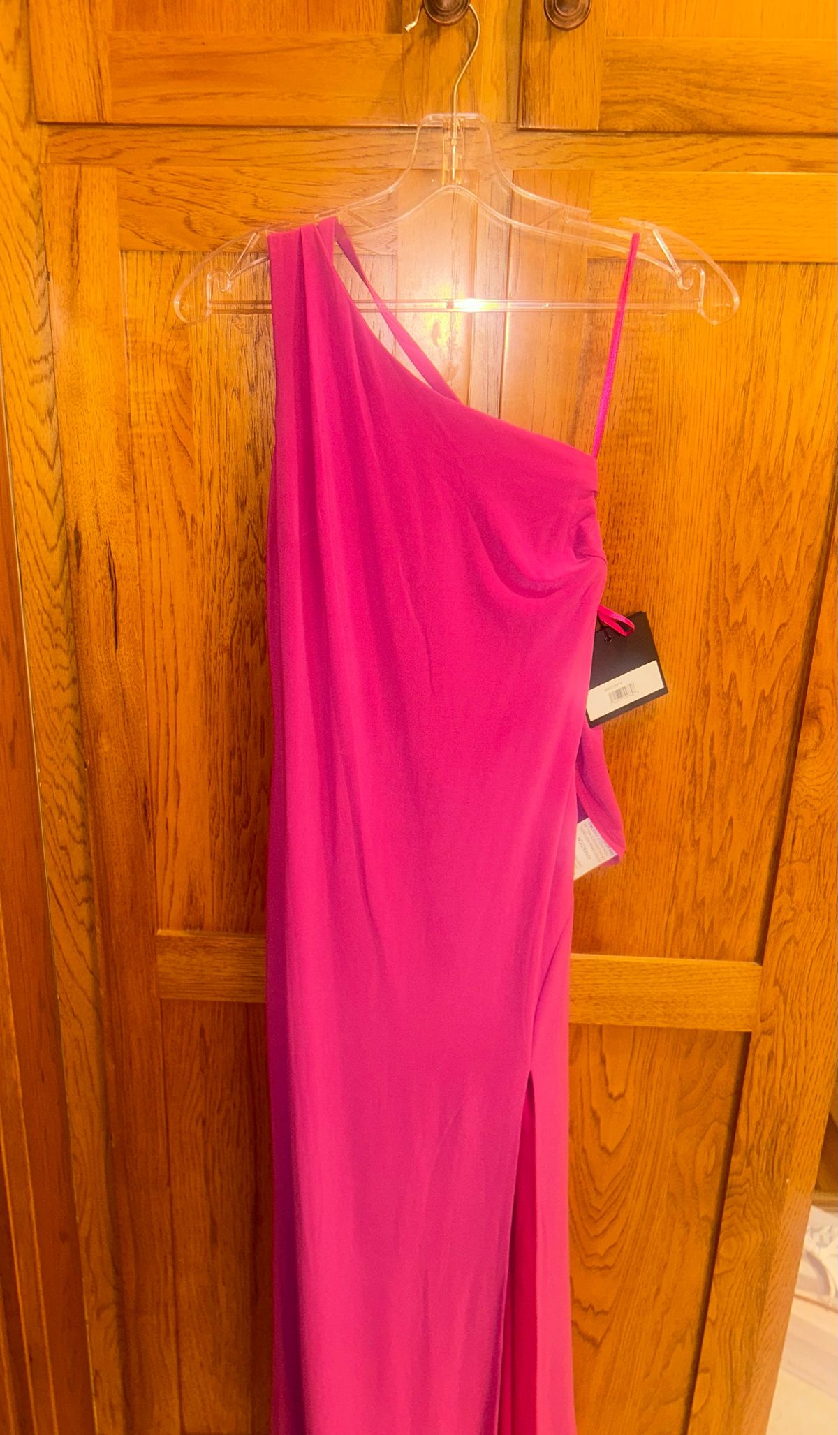 Mac Duggal Size 4 Prom One Shoulder Pink A-line Dress on Queenly