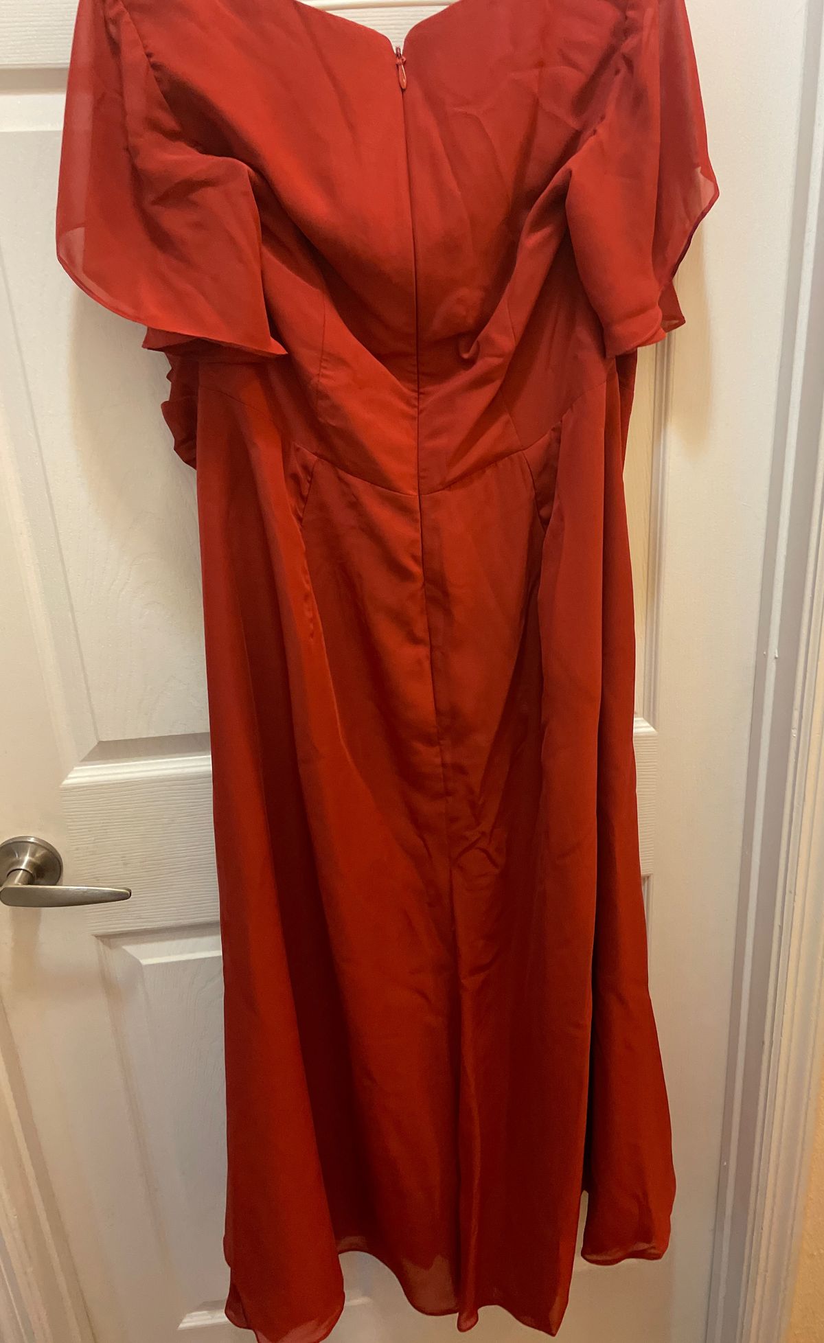 JJ’s House Plus Size 16 Cap Sleeve Orange A-line Dress on Queenly