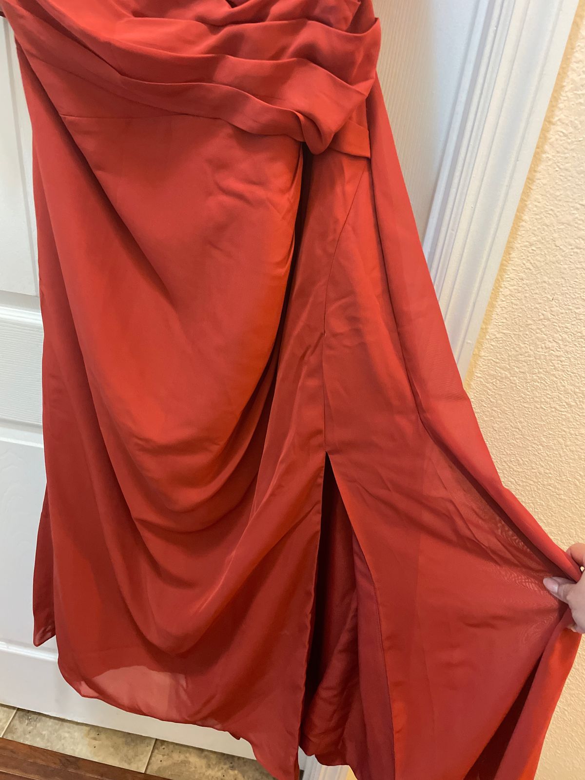 JJ’s House Plus Size 16 Cap Sleeve Orange A-line Dress on Queenly