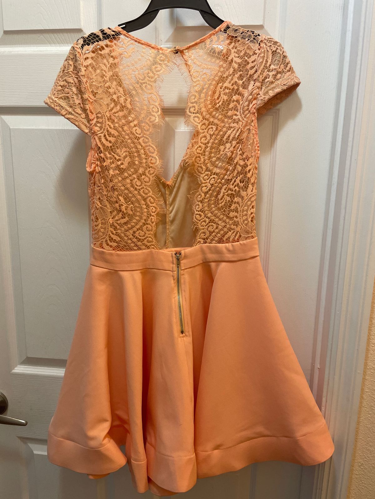 Luxxel Size S Cap Sleeve Lace Orange Cocktail Dress on Queenly