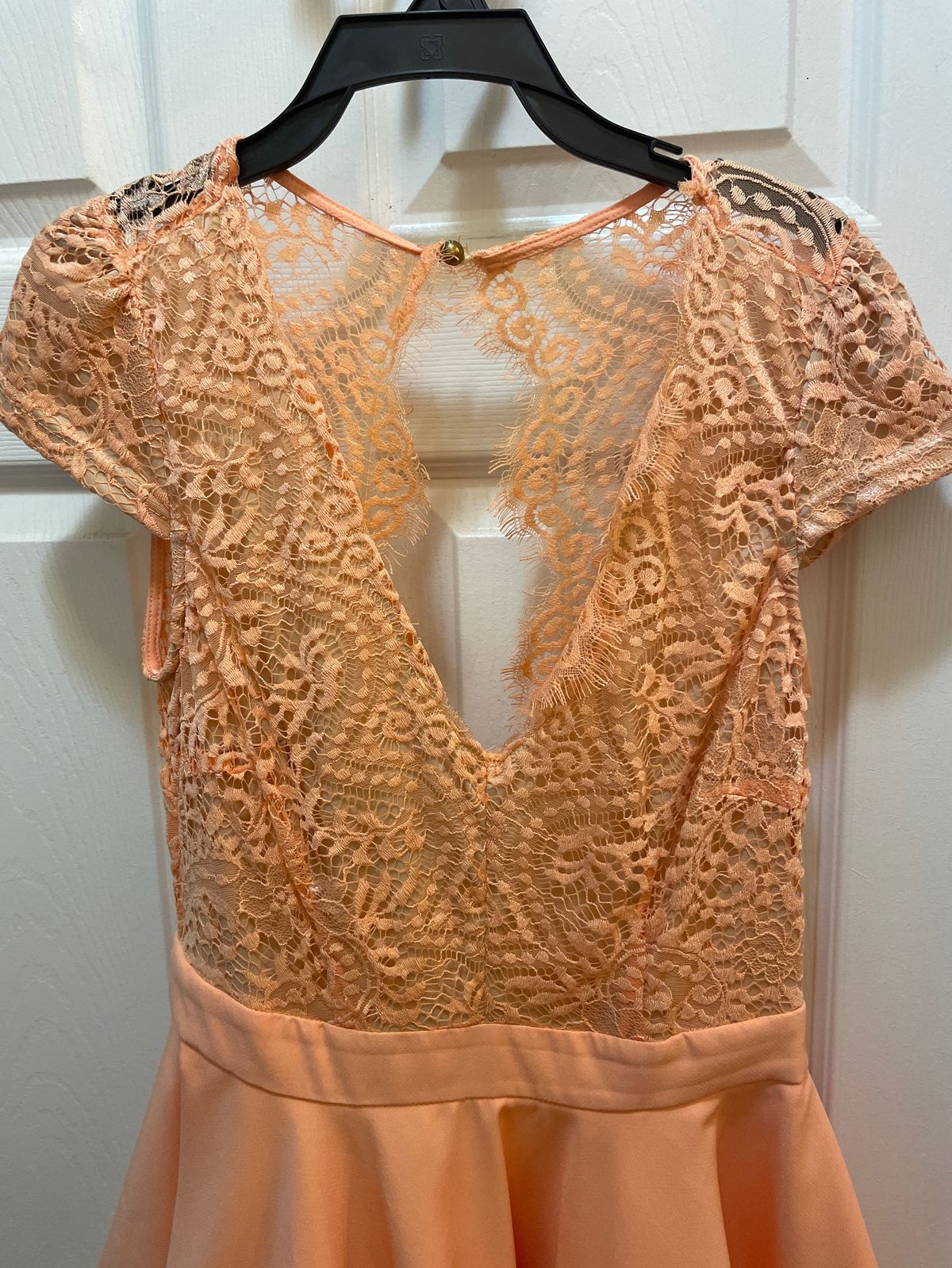 Luxxel Size S Cap Sleeve Lace Orange Cocktail Dress on Queenly