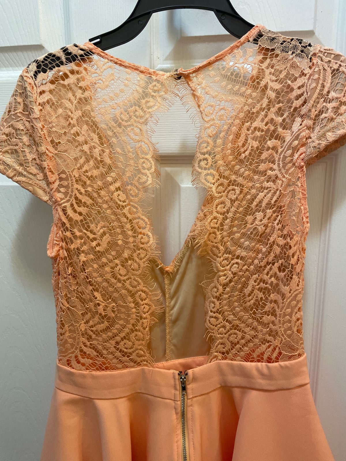 Luxxel Size S Cap Sleeve Lace Orange Cocktail Dress on Queenly