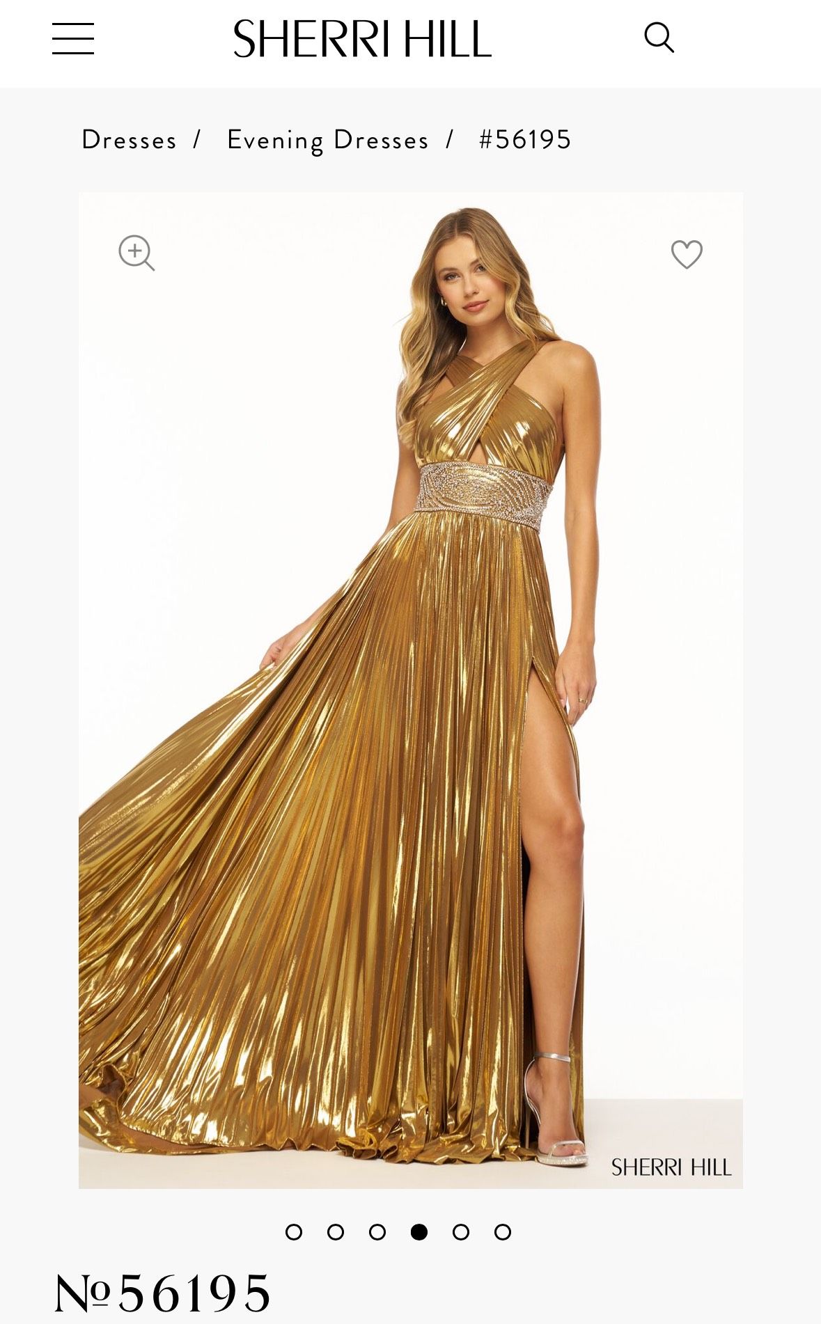 Style 56195 Sherri Hill Size 2 Prom Halter Gold Floor Length Maxi on Queenly