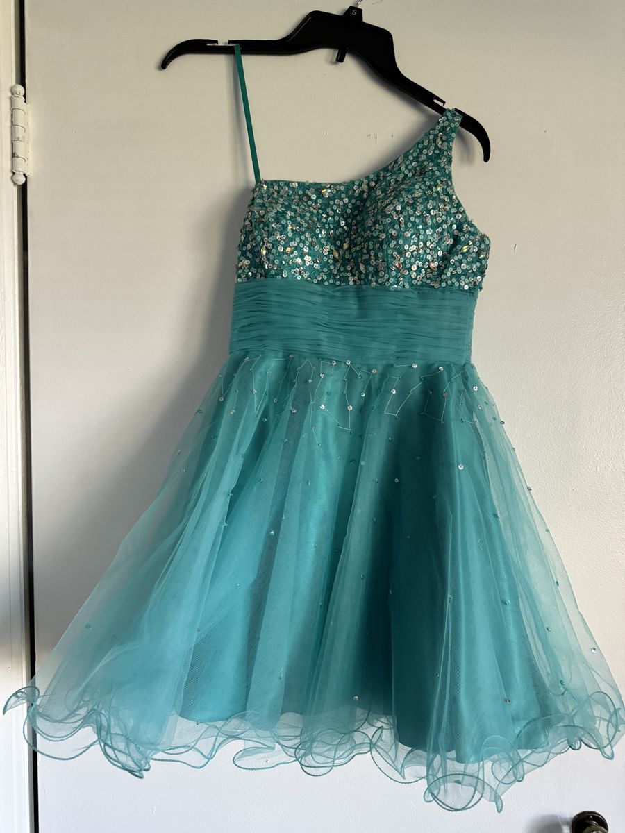 Size 0 Homecoming One Shoulder Blue Cocktail Dress on Queenly