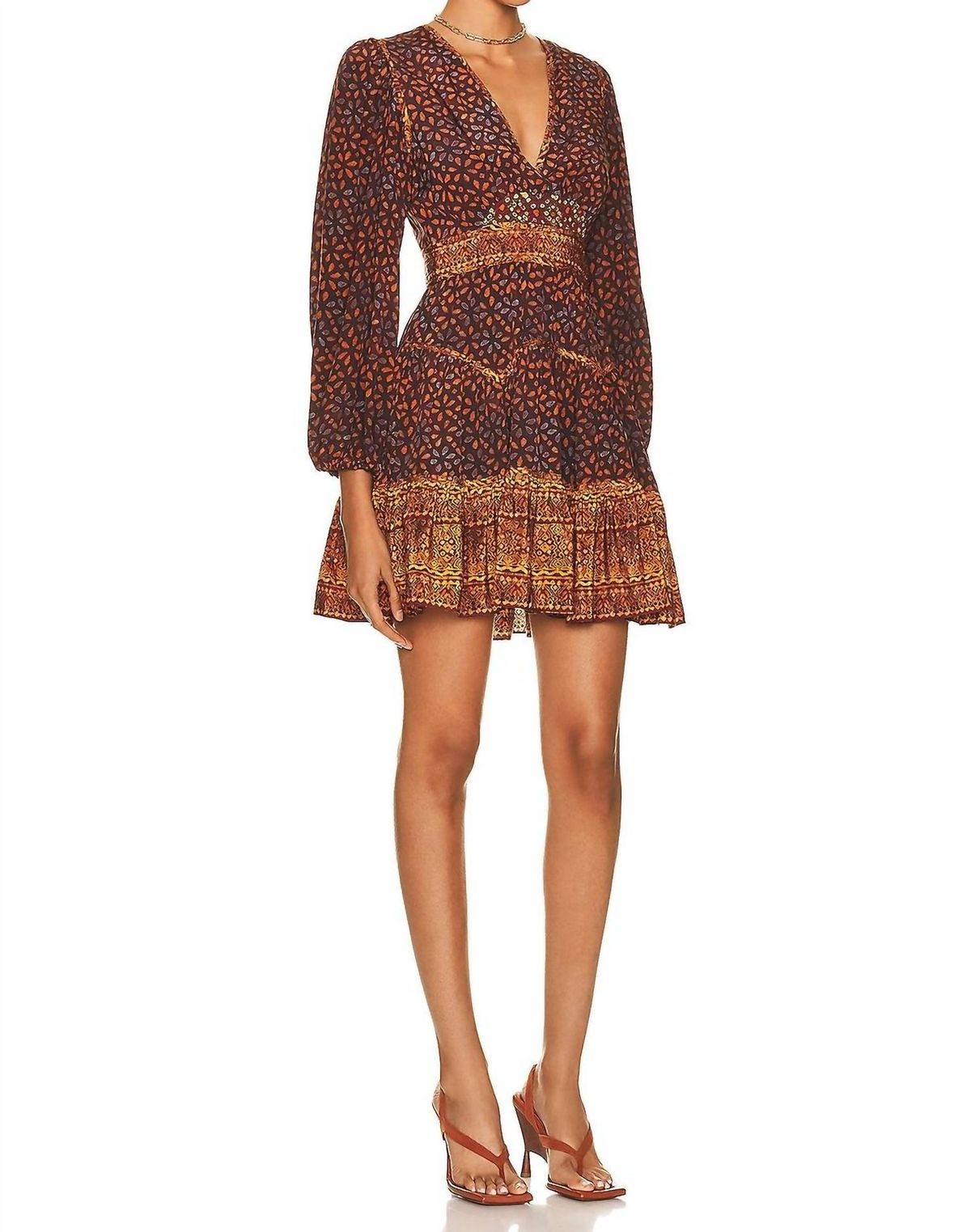 Style 1-113861805-649 Ulla Johnson Size 2 Long Sleeve Satin Brown Cocktail Dress on Queenly