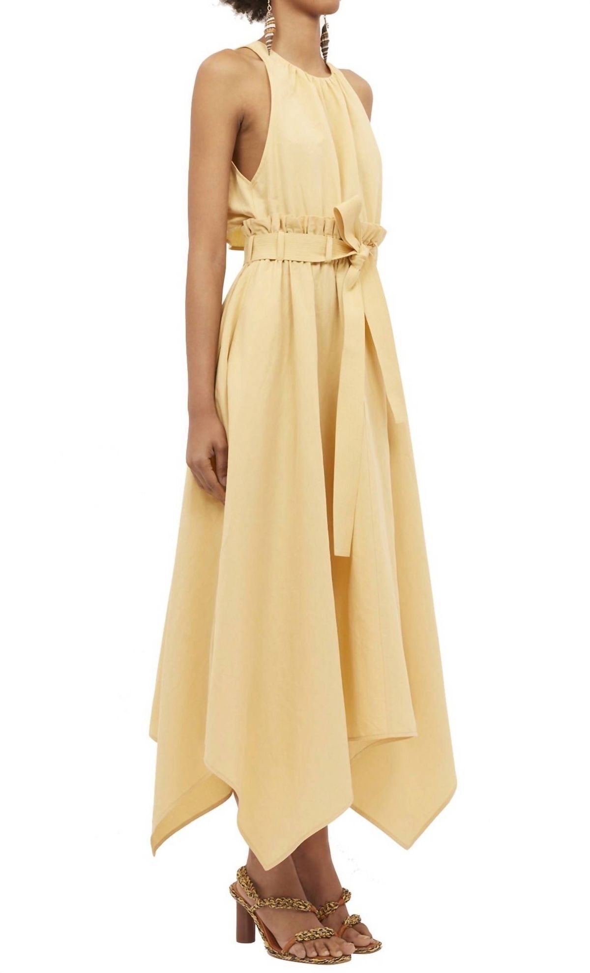 Style 1-1827280355-1901 Ulla Johnson Size 6 Satin Yellow Cocktail Dress on Queenly