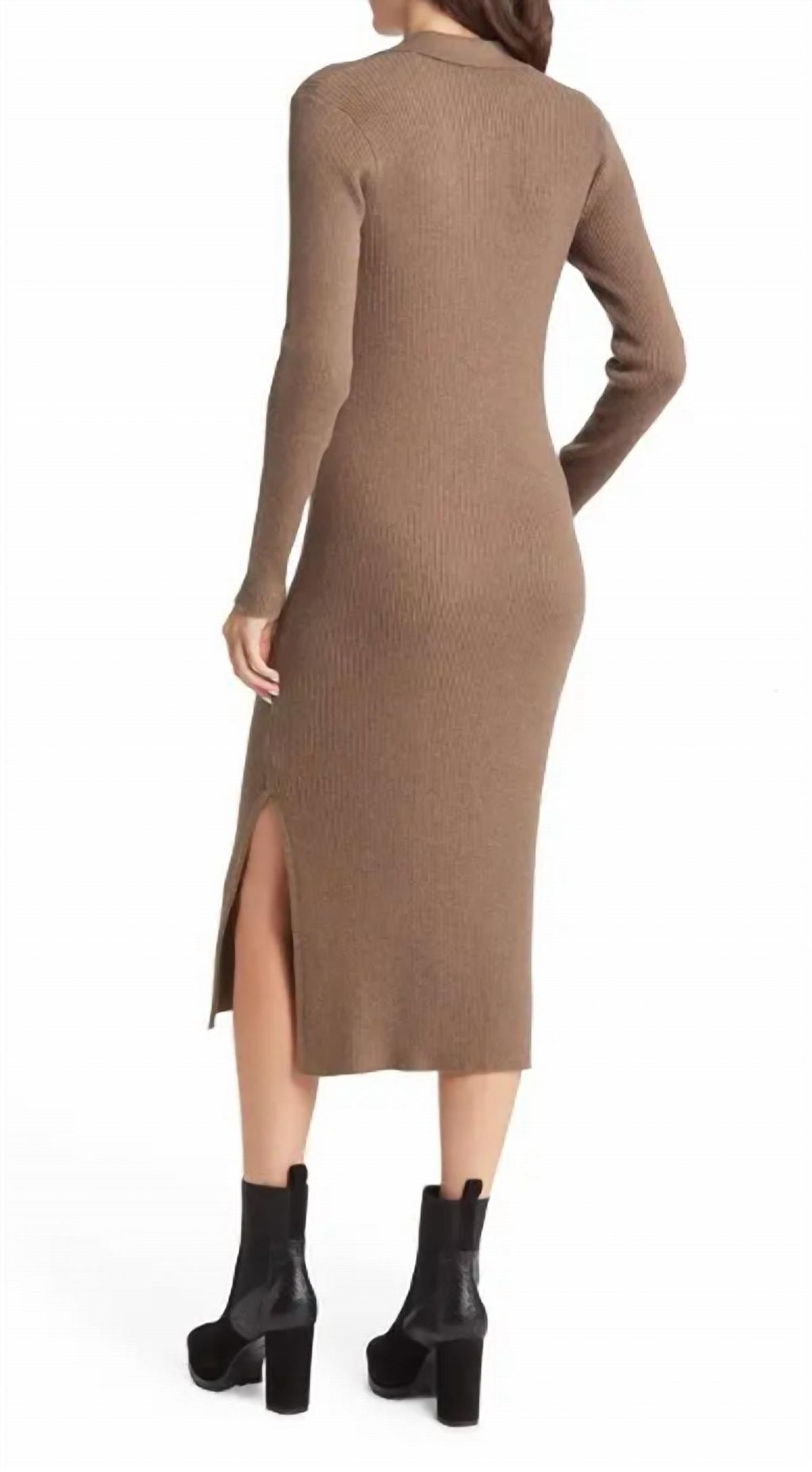 Style 1-2107456181-149 Rails Size L Long Sleeve Satin Brown Cocktail Dress on Queenly