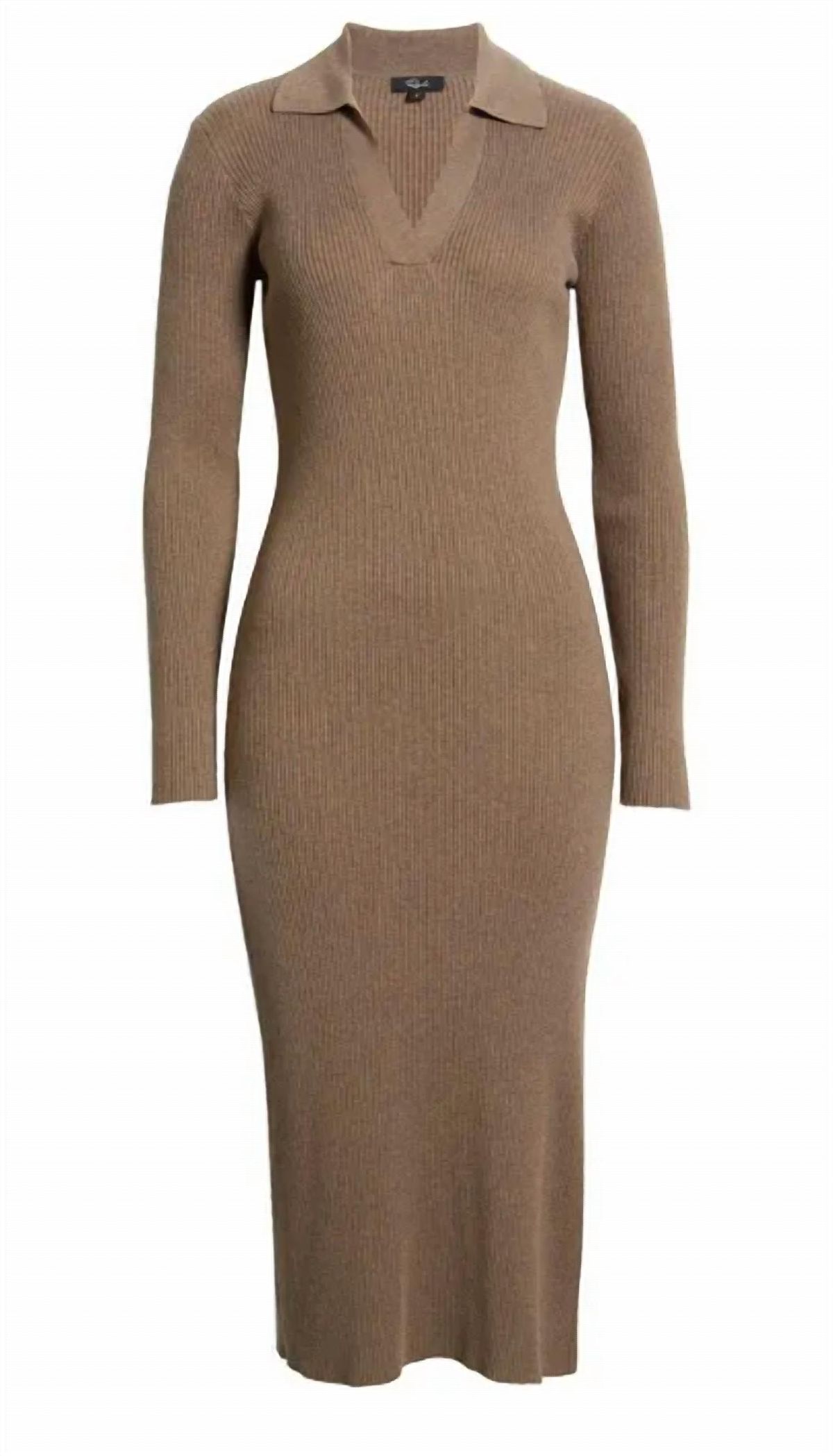 Style 1-2107456181-149 Rails Size L Long Sleeve Satin Brown Cocktail Dress on Queenly