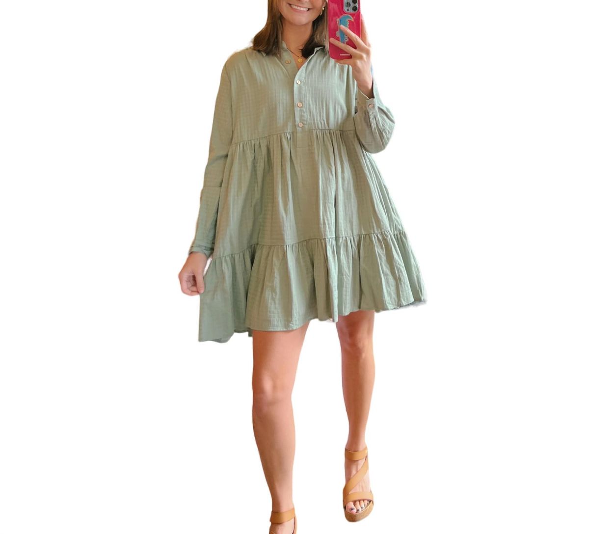 Style 1-2280477661-74 Easel Size S Long Sleeve Green Cocktail Dress on Queenly