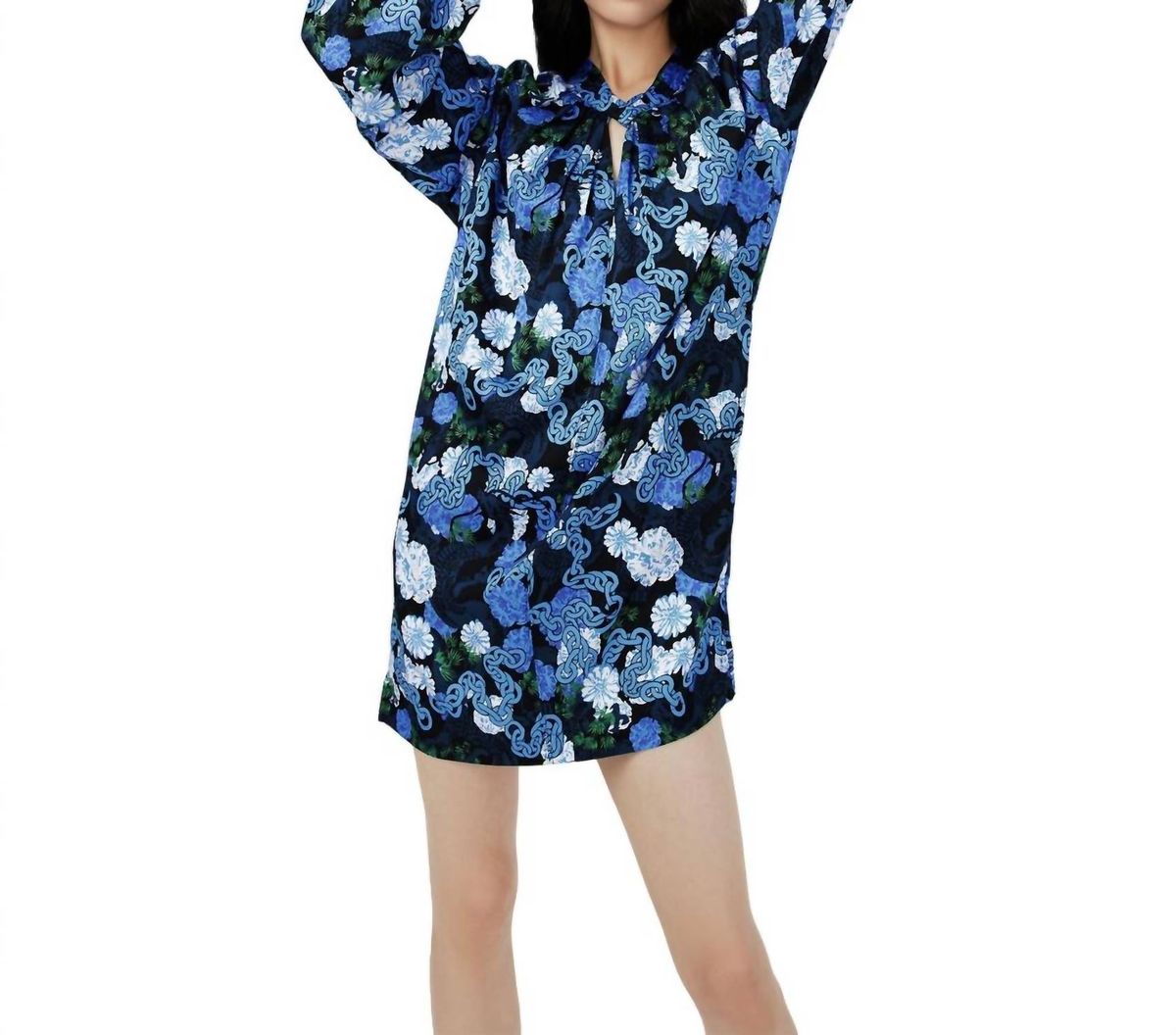 Style 1-2661613715-1691 Diane von Furstenberg Size XL Long Sleeve Satin Blue Cocktail Dress on Queenly