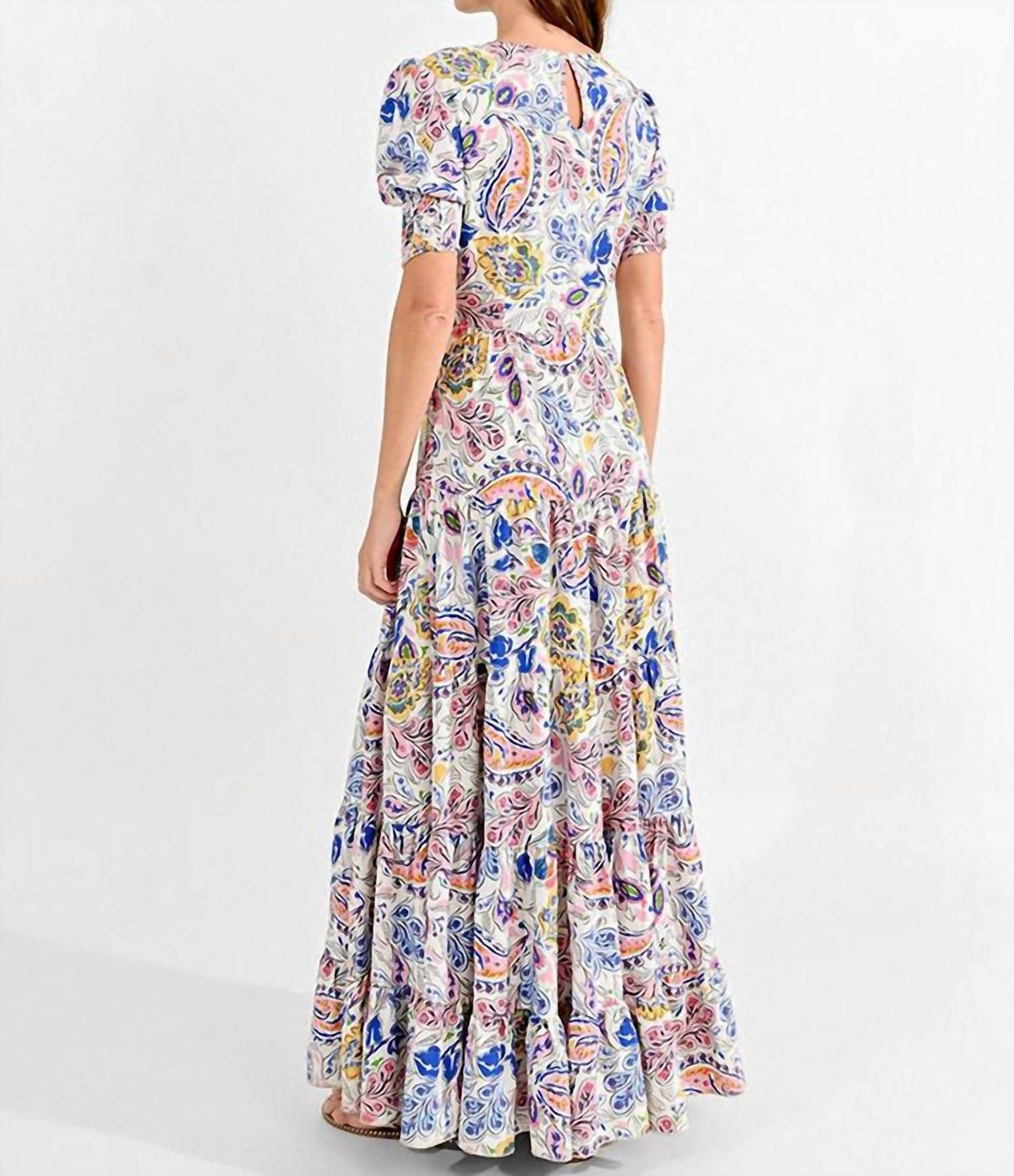 Style 1-2928231513-892 MOLLY BRACKEN Size M High Neck Floral Royal Blue Floor Length Maxi on Queenly