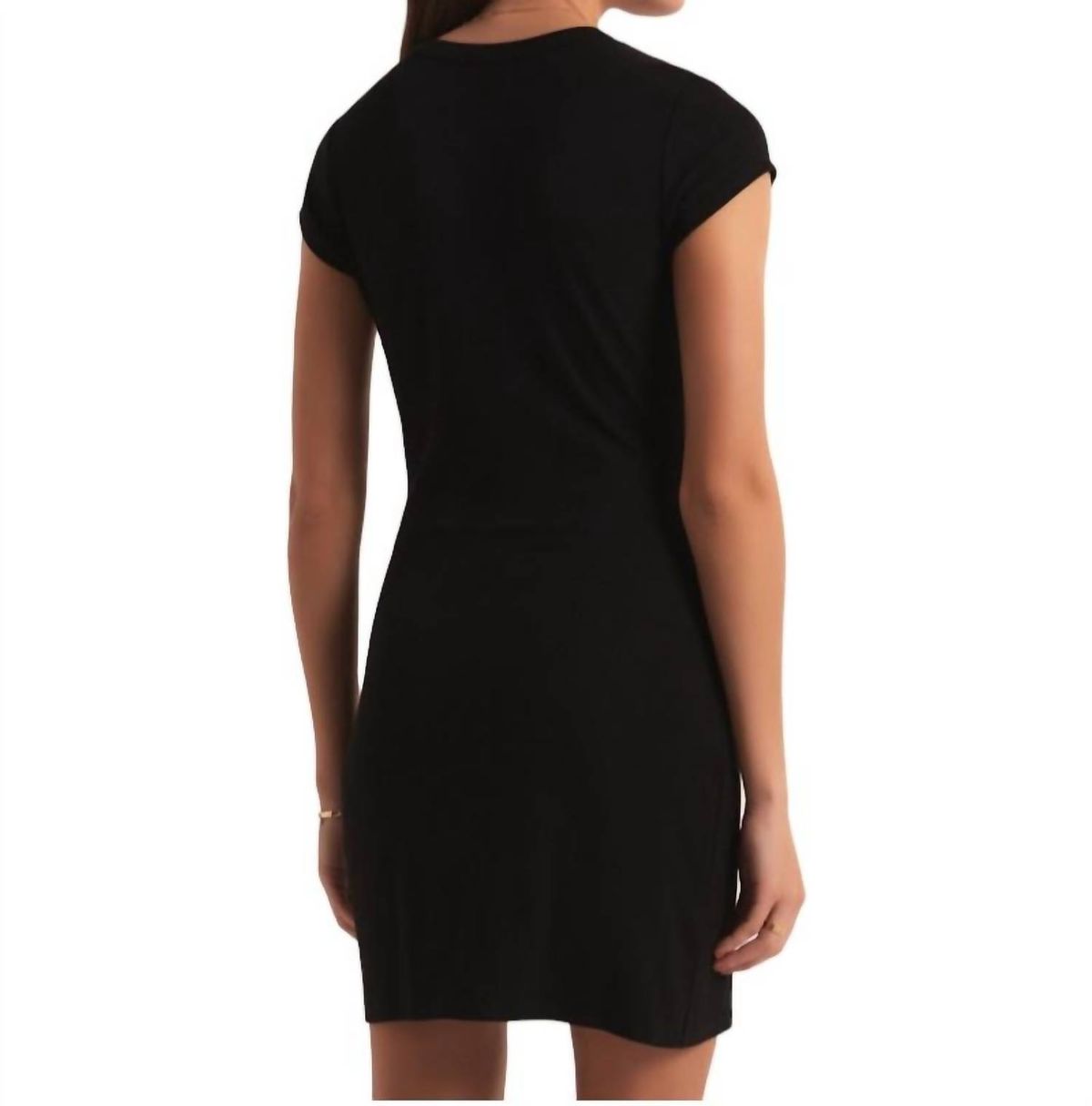 Style 1-2956938713-149 Z Supply Size L Cap Sleeve Black Cocktail Dress on Queenly