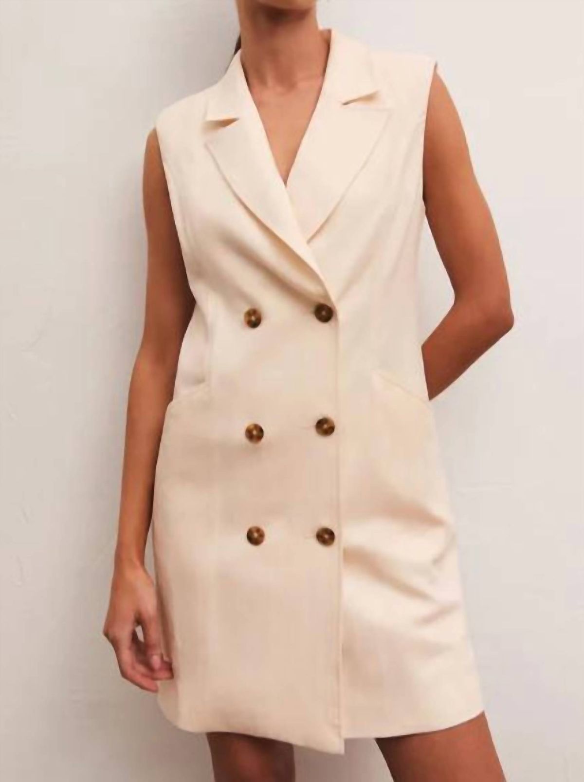 Style 1-3028829885-74 Z Supply Size S Blazer Nude Cocktail Dress on Queenly