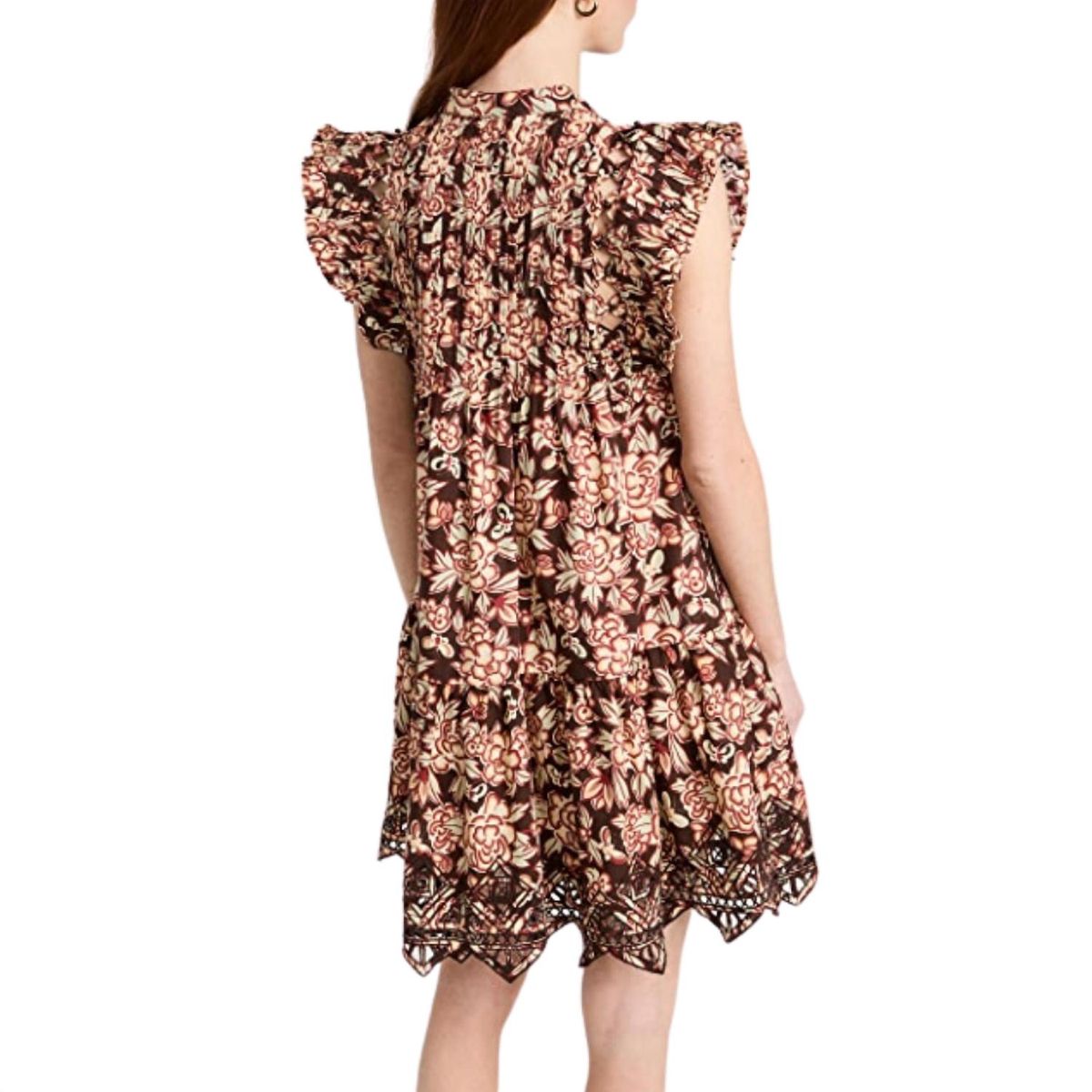 Style 1-344486525-149 SEA Size L Floral Brown Cocktail Dress on Queenly