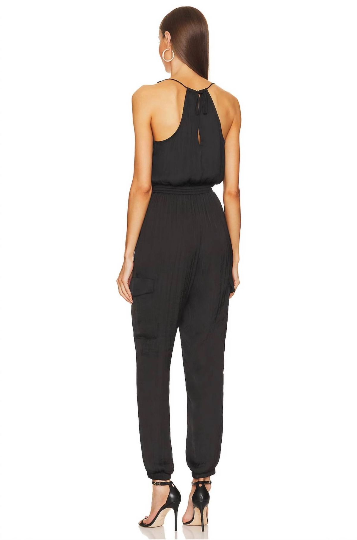 Style 1-3538035422-74 STEVE MADDEN Size S Halter Black Formal Jumpsuit on Queenly