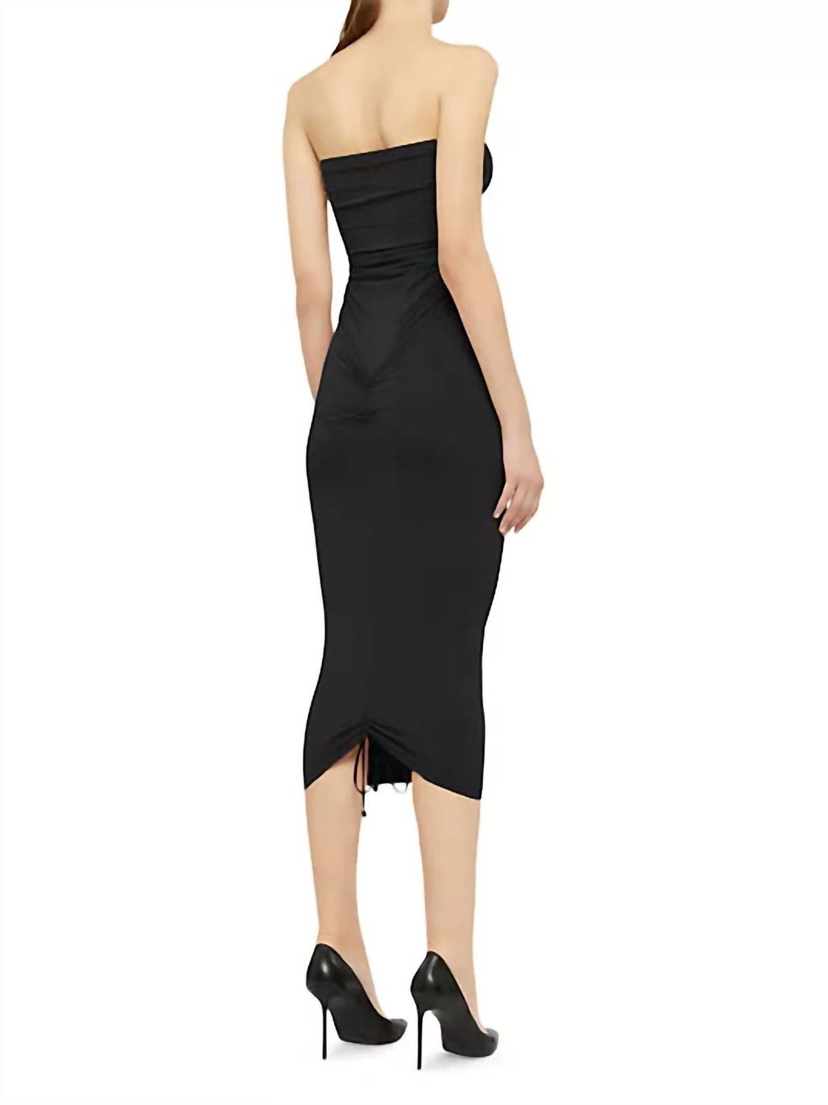 Style 1-3543616856-74 Wolford Size S Strapless Velvet Black Cocktail Dress on Queenly