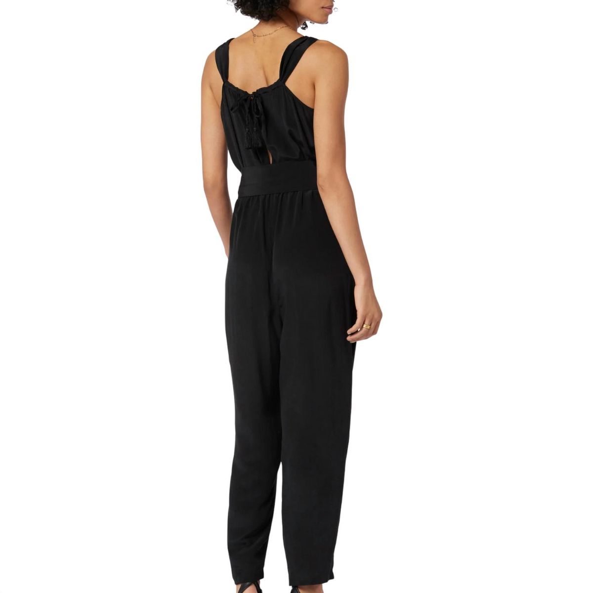 Style 1-4255143845-74 Joie Size S Satin Black Formal Jumpsuit on Queenly