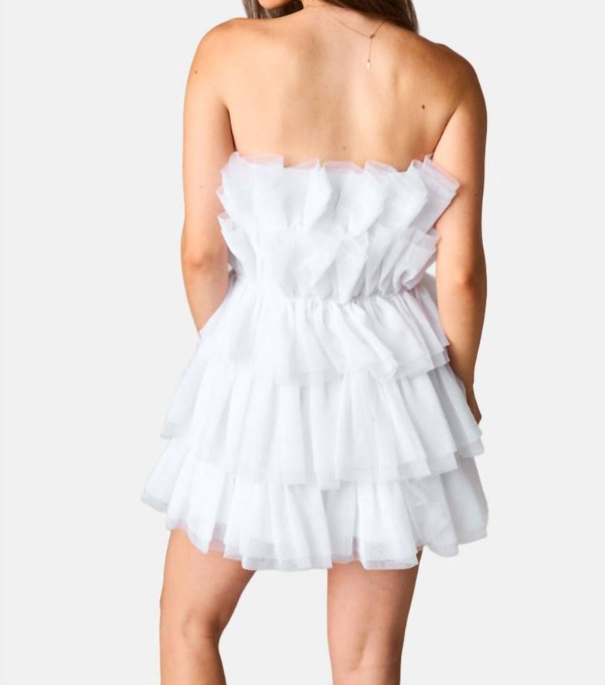 Style 1-1406672570-149 BUDDYLOVE Size L Strapless White Cocktail Dress on Queenly