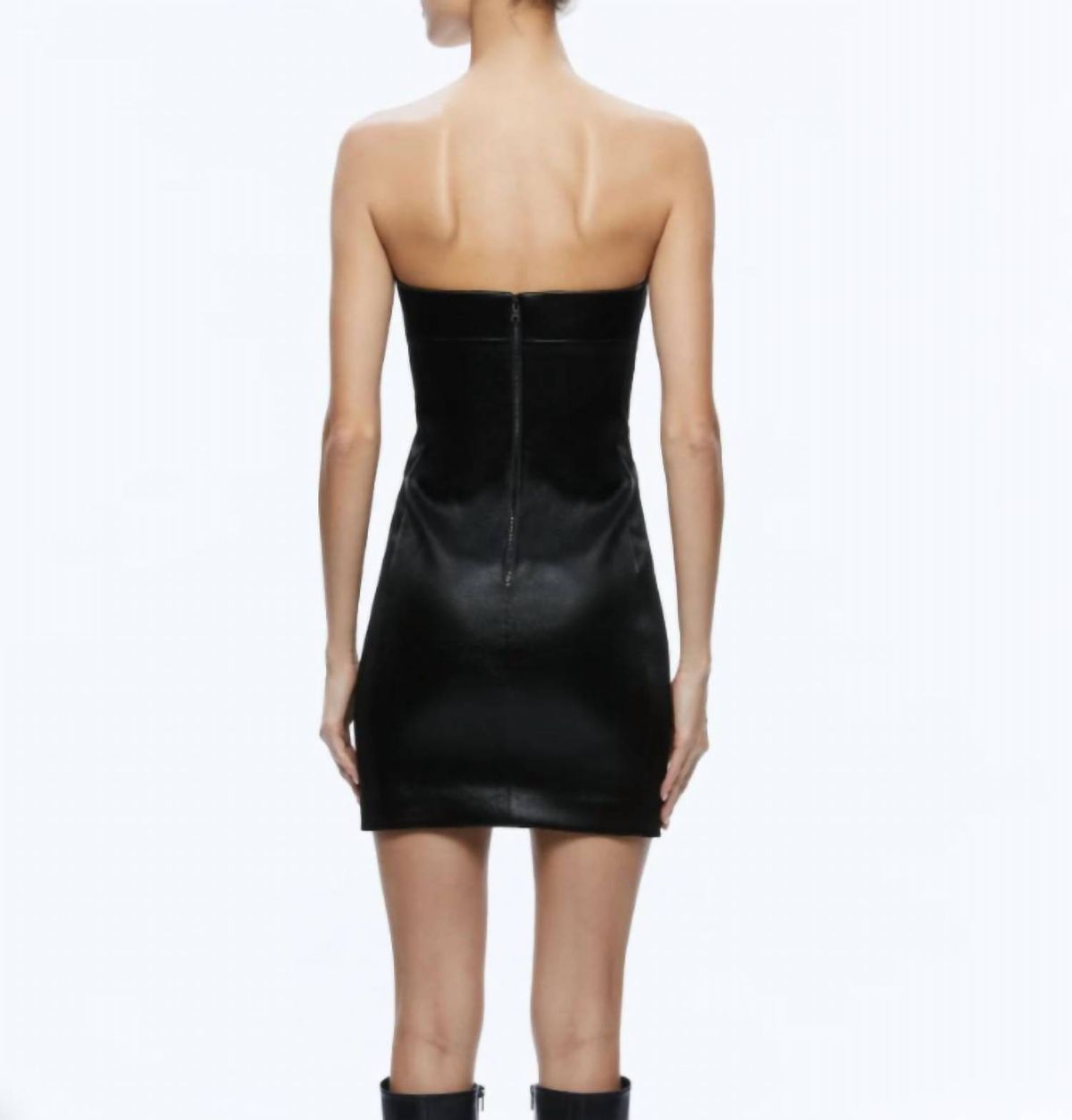 Style 1-2083520979-1498 alice + olivia Size 4 Strapless Black Cocktail Dress on Queenly