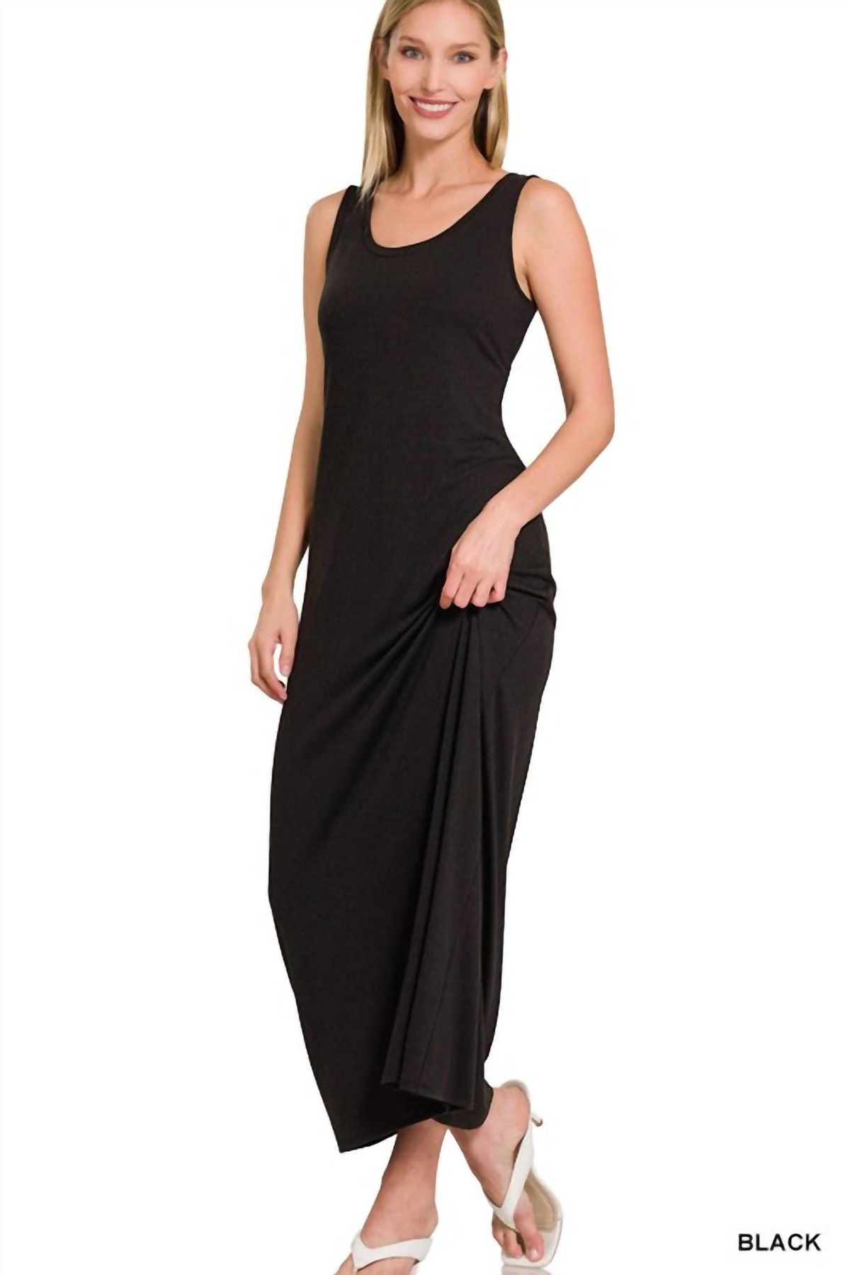 Style 1-2237846693-1464 ZENANA Size 3X Sheer Black Floor Length Maxi on Queenly