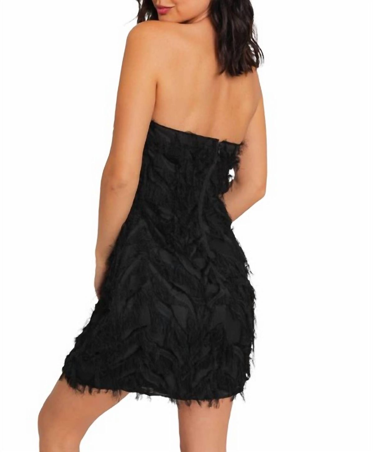 Style 1-2246932761-892 LE LIS Size M Strapless Black Cocktail Dress on Queenly