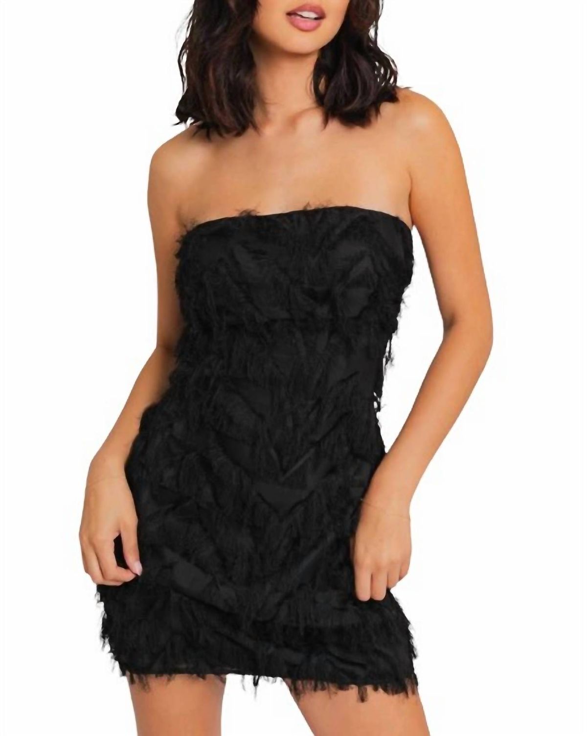 Style 1-2246932761-892 LE LIS Size M Strapless Black Cocktail Dress on Queenly