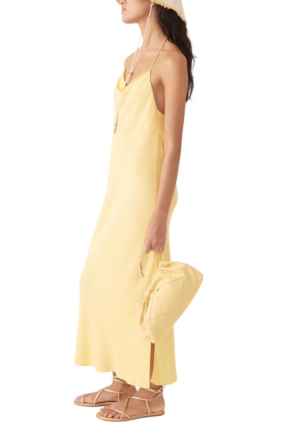 Style 1-2268791825-5 ba&sh Size 0 Yellow Floor Length Maxi on Queenly