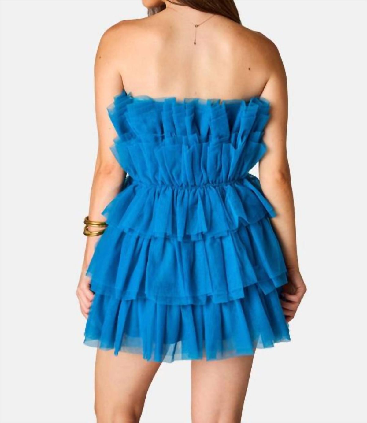 Style 1-2383057989-149 BUDDYLOVE Size L Strapless Blue Cocktail Dress on Queenly