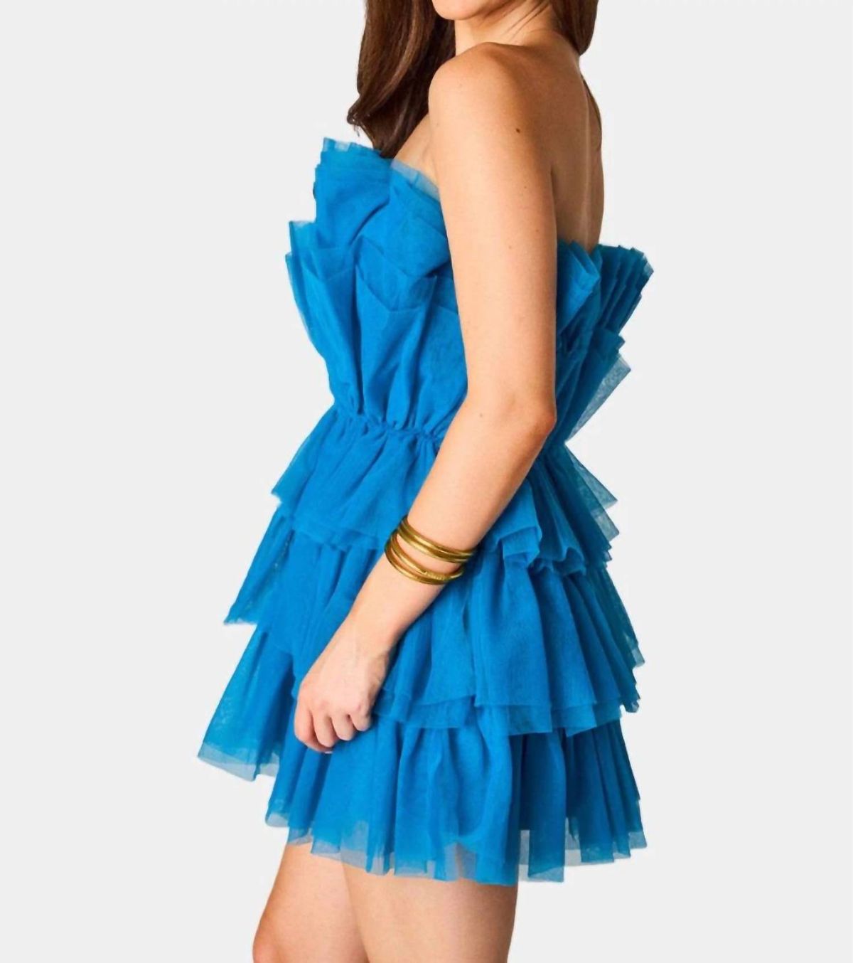 Style 1-2383057989-149 BUDDYLOVE Size L Strapless Blue Cocktail Dress on Queenly