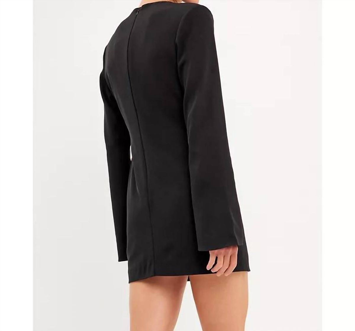 Style 1-3595633674-149 2.7 AUGUST APPAREL Size L Long Sleeve Black Cocktail Dress on Queenly