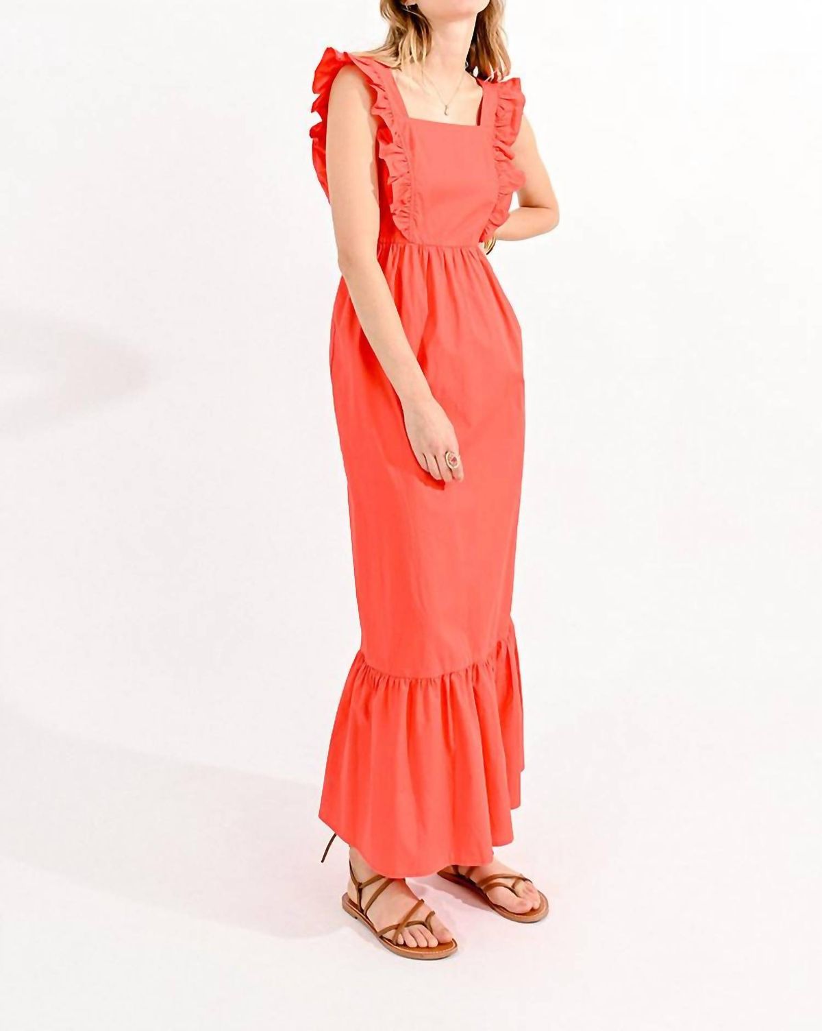 Style 1-3936419460-149 MOLLY BRACKEN Size L Red Floor Length Maxi on Queenly