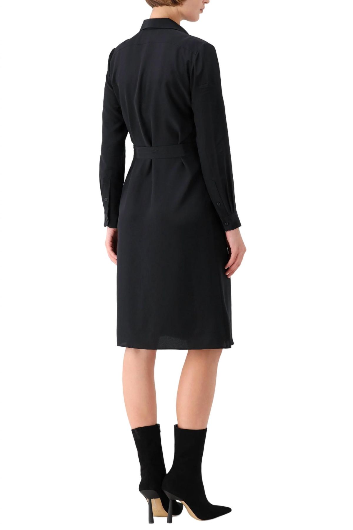 Style 1-4190140766-1901 NILI LOTAN Size 6 Long Sleeve Satin Black Cocktail Dress on Queenly