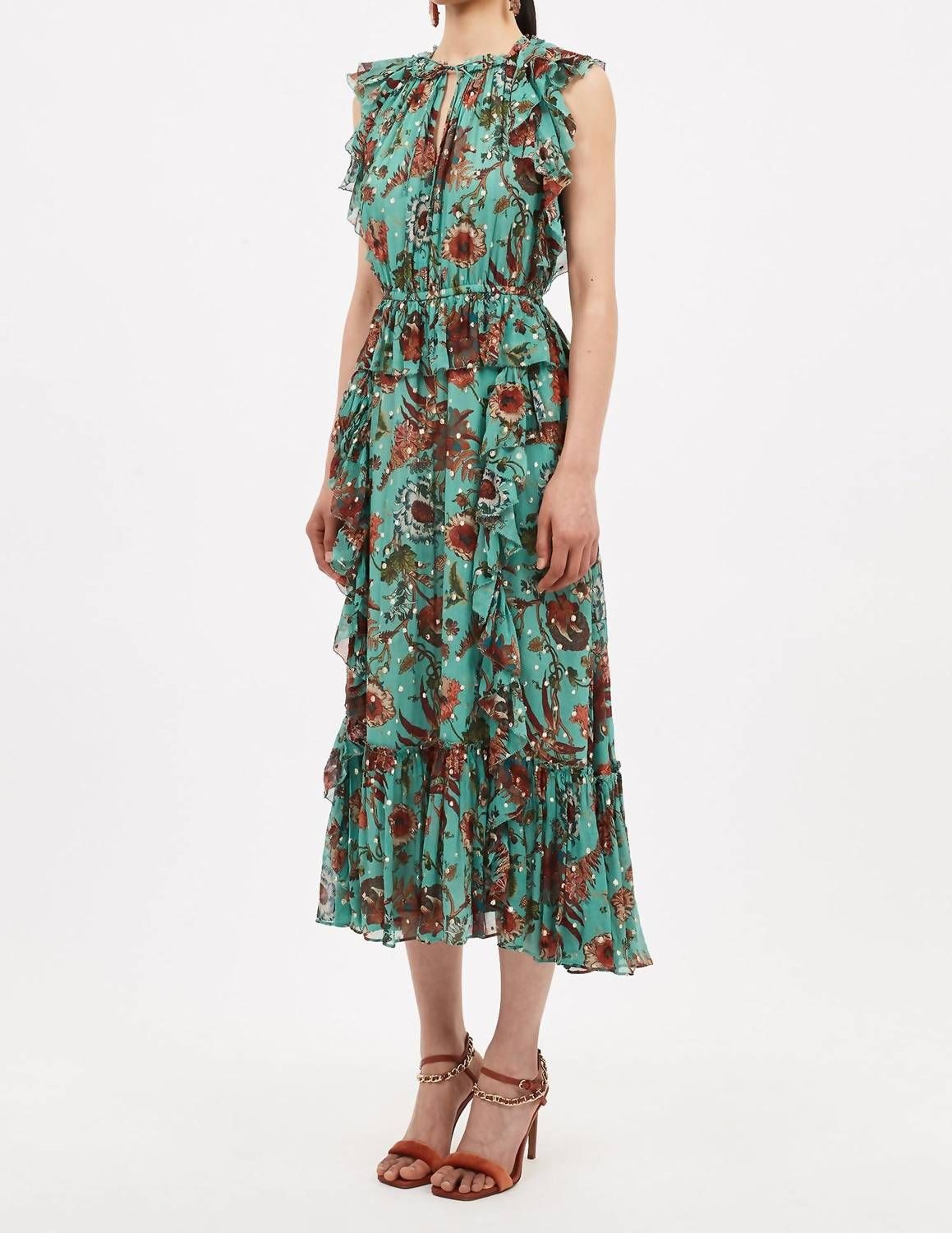 Style 1-129050891-649 Ulla Johnson Size 2 Satin Green Cocktail Dress on Queenly