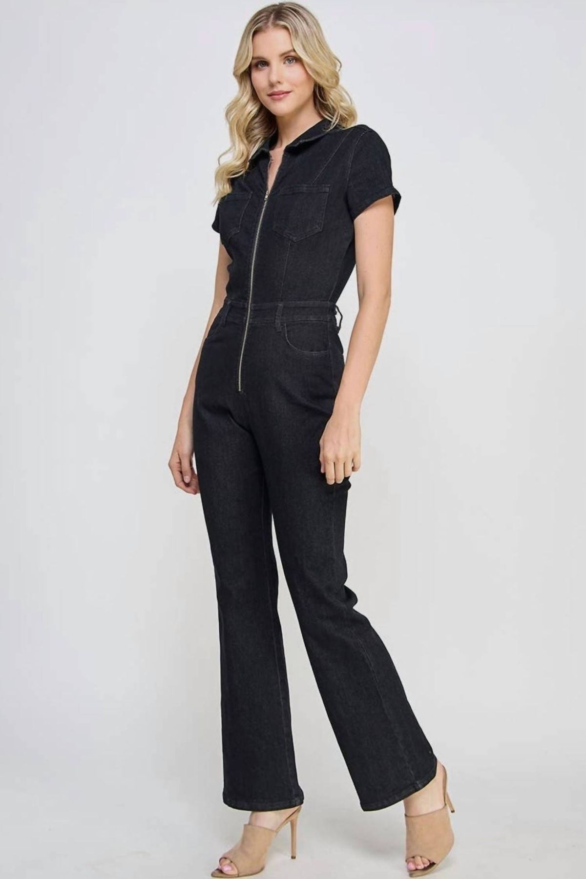 Style 1-1625157975-74 The Vintage Shop Size S High Neck Sequined Black Formal Jumpsuit on Queenly