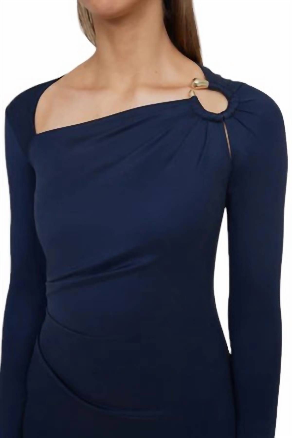 Style 1-1704510617-1219 ACLER Size 4 Navy Blue Cocktail Dress on Queenly