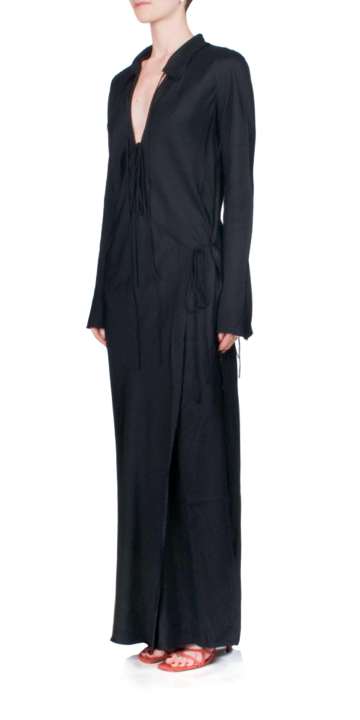 Style 1-1980078301-6257 BEC + BRIDGE Size 6 Long Sleeve Black Floor Length Maxi on Queenly